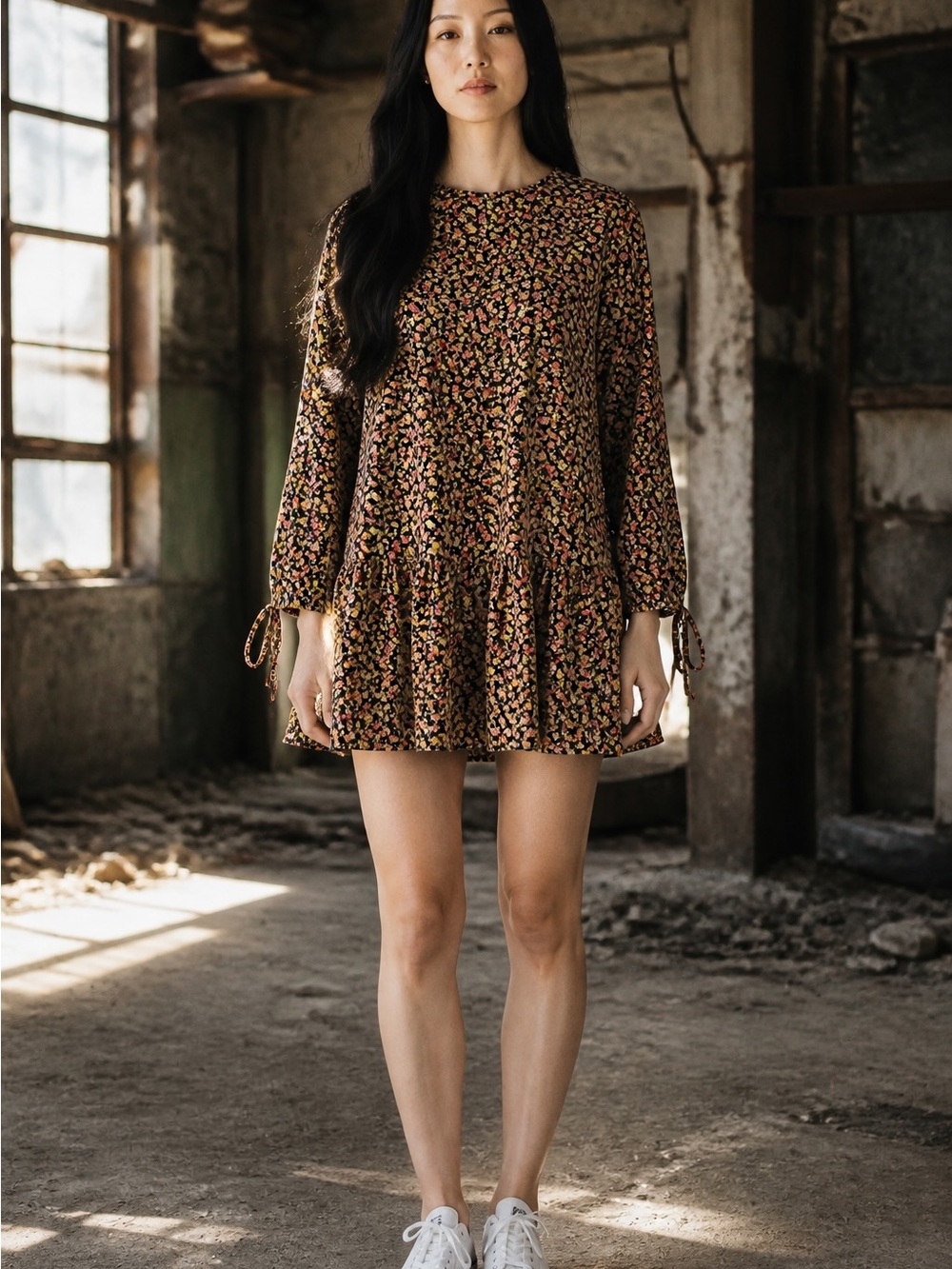 Live 4 Truth Black Mini Dress with Pink Floral Print